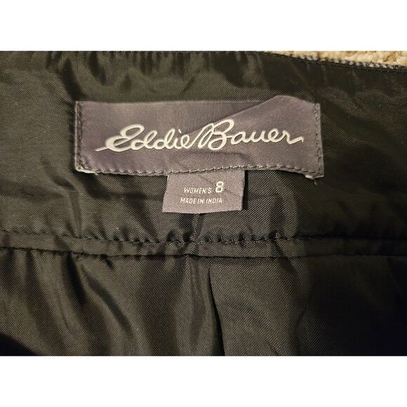 Eddie Bauer Wool Gray Plaid Mini Skirt Size 8 Winter Dark Academia Fall Pencil - Picture 7 of 7